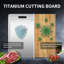 Planche à découper 100% titane pur - Planche à découper double face de qualité métallique pour viande, légumes et fruits avec rainure de jus-112890027