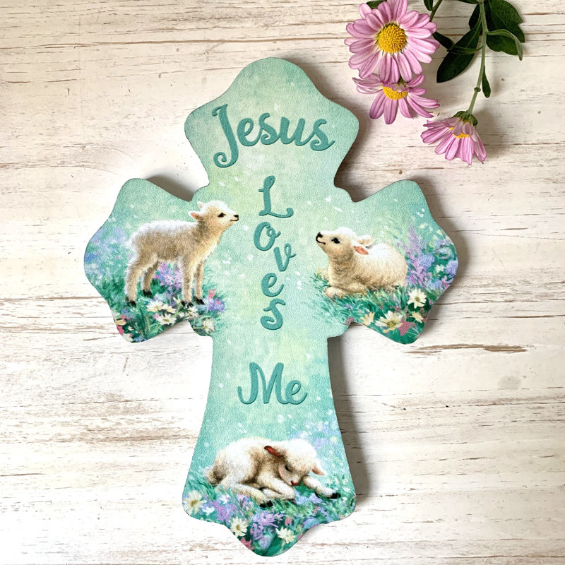 Jesus Loves Me - croix en bois