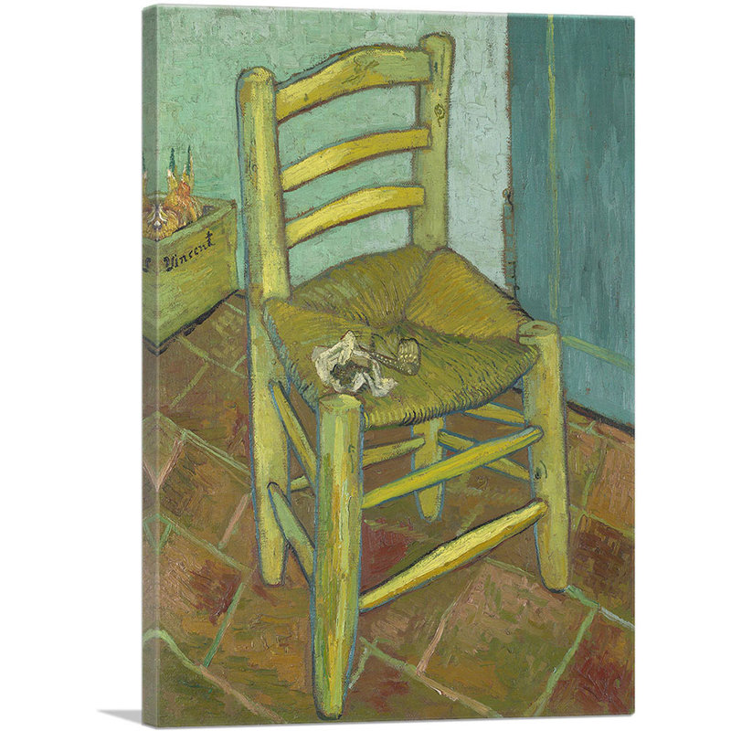 «Van Gogh's Chair 1888» par Vincent Van Gogh, reproduction d'art sur toile tendue, H 18 po x l 12 po x P 0,75 po