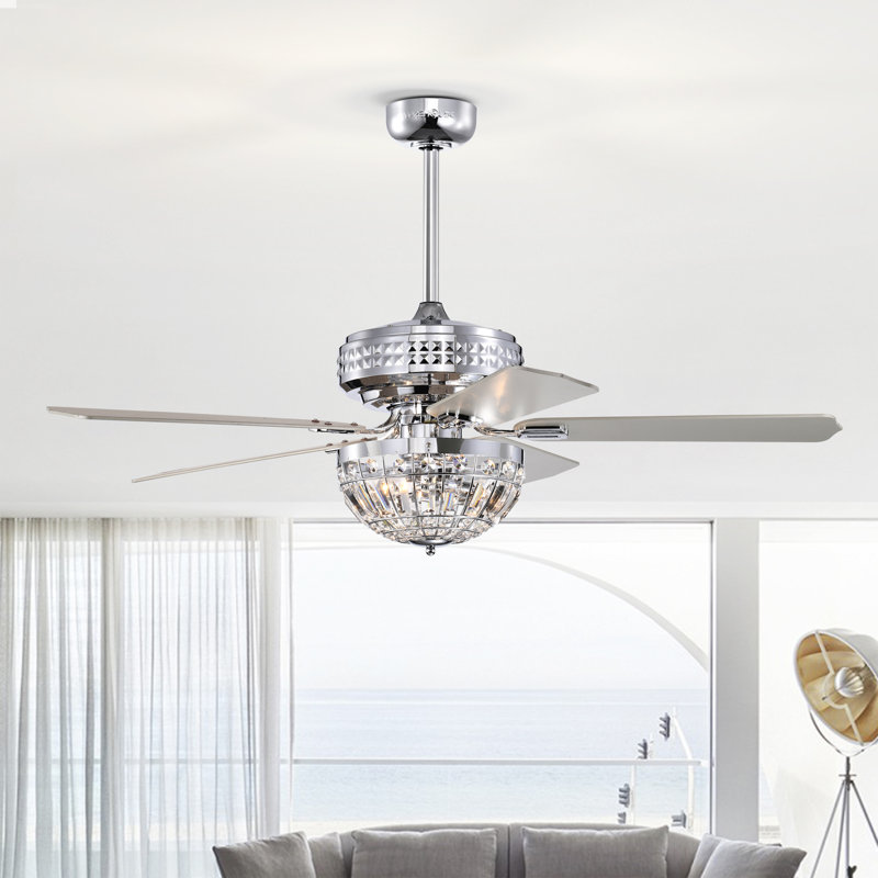 Ventilateur de plafond en cristal de style moderne Glam 26 pouces avec télécommande Alora