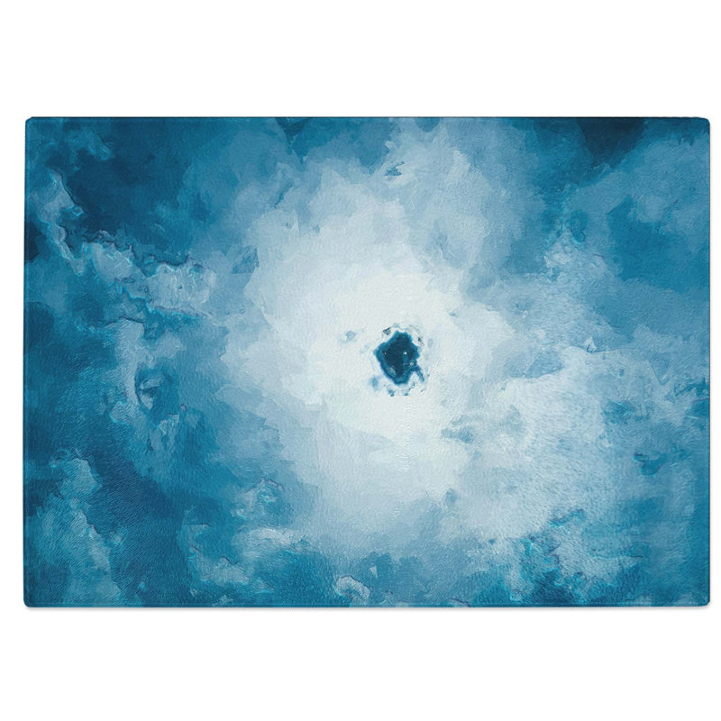Tempered Glass Hole in the Clouds Chopping Board, 39 cm W x 28.5 cm L