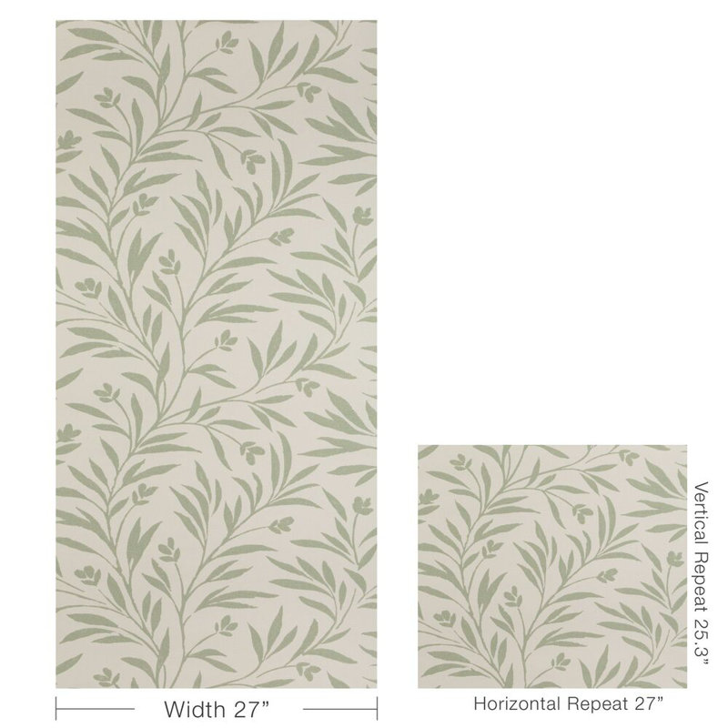 Wispy Vines Wp - Jade, Lichen