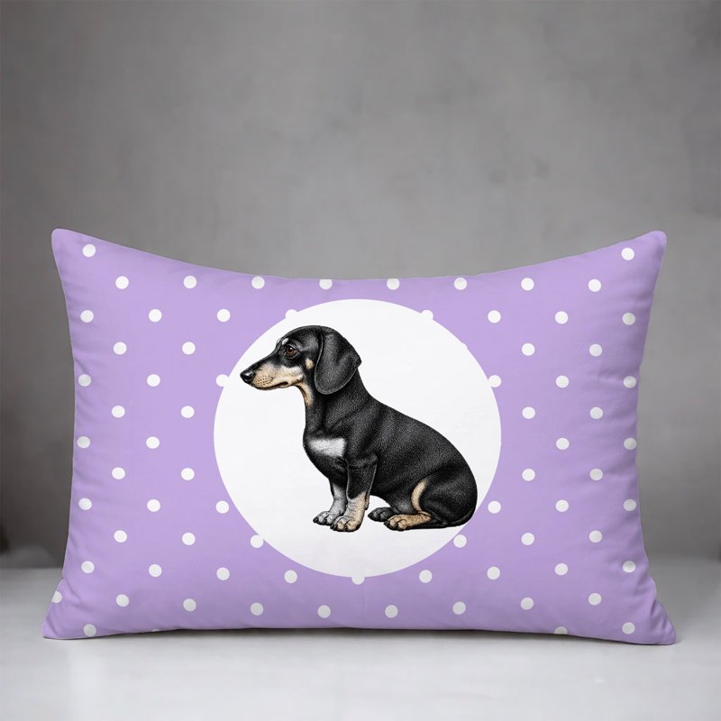 Coussin réversible intérieur / extérieur Dachshund Dog, 20 po x 14 po, Lavande