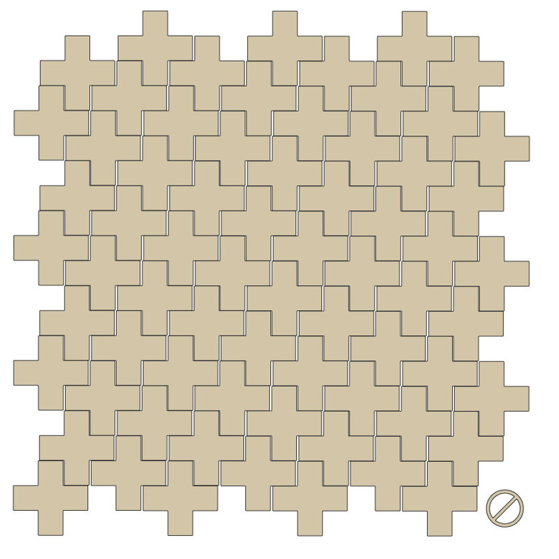 Décalcomanie murale à motifs croisés suisses, Beige, H 3 po x l 3 po x P 0,01 po
