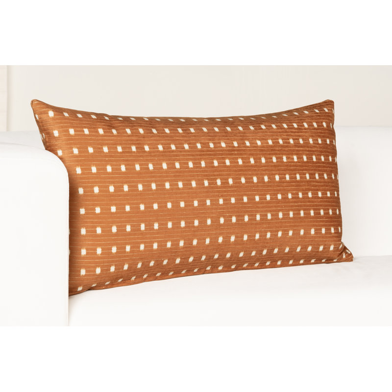 Coussin Miramar, Plumes, Rectangle H 14 po x l 26 po, Orange