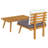Roma 2Pc Modular Outdoor And Table Set, Solid Wood, Gray, White