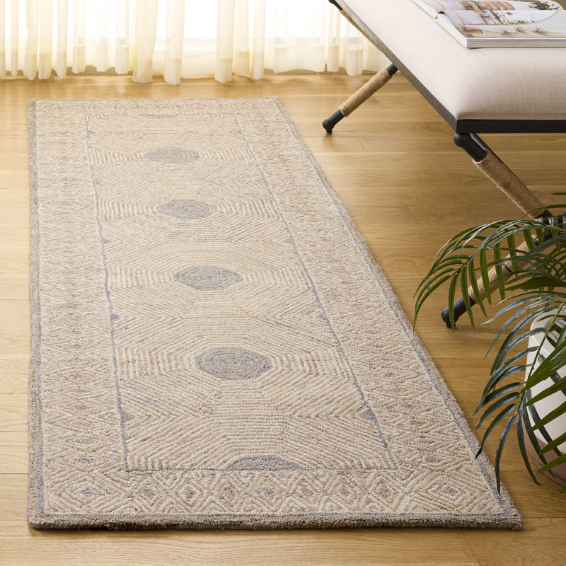 Dejesus Hand Tufted Wool And Cotton With Latex Oriental Rug, Runner 2'3" x 7'