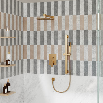 Système de douche à pluie complète Slidea avec valve brute et barre coulissante