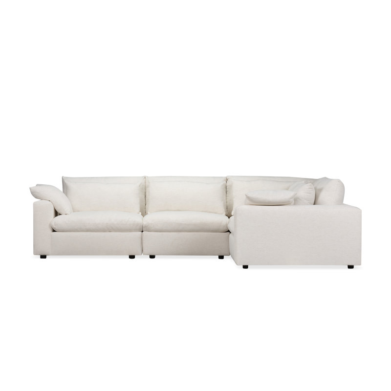 Canapé modulaire 4 pièces Remy, Chenille Crypton® neige Nomad