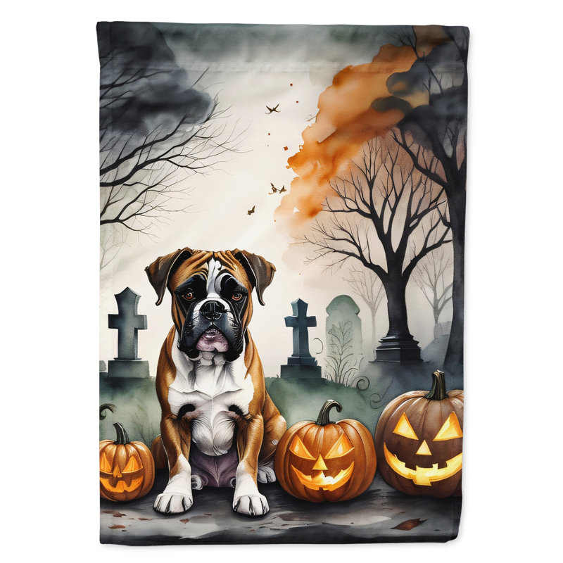 Double Sided 40'' H x 28'' W Polyester Halloween House Flag