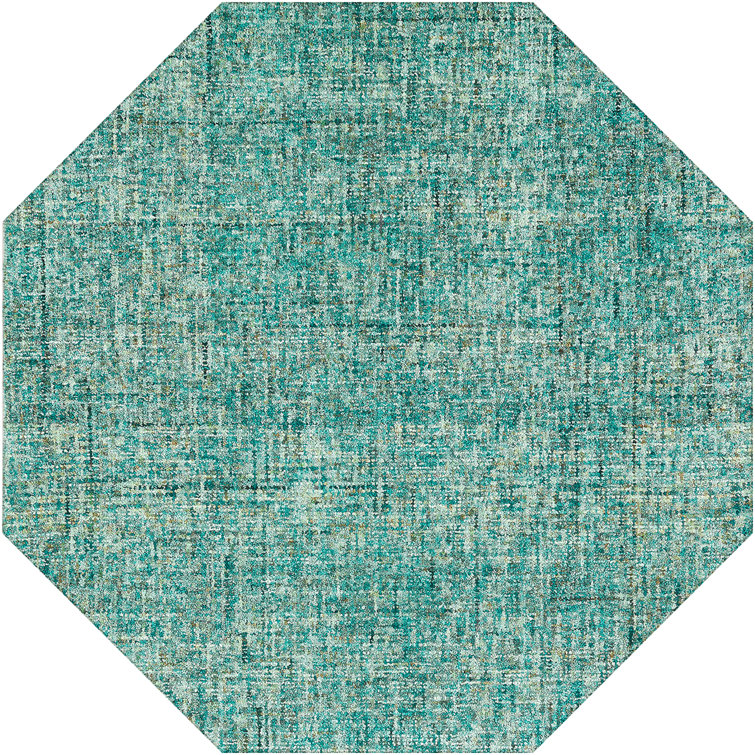 Gilboa Handmade Tufted Wool Turquoise Area Rug