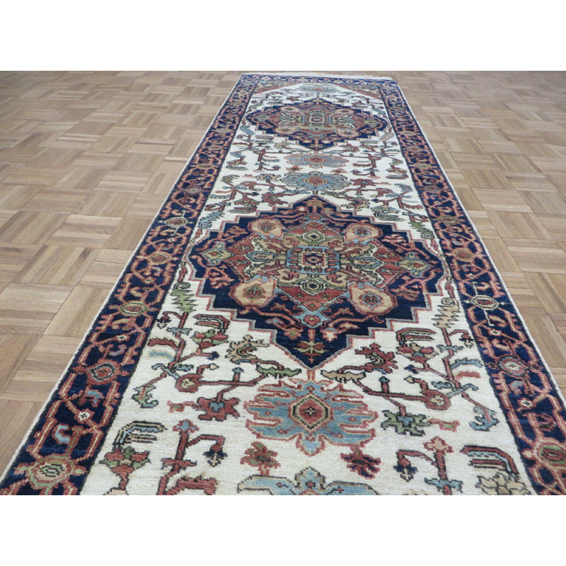 Tapis de la surface en laine de chemin de noué la 3' x 11'11" one-of-kind main