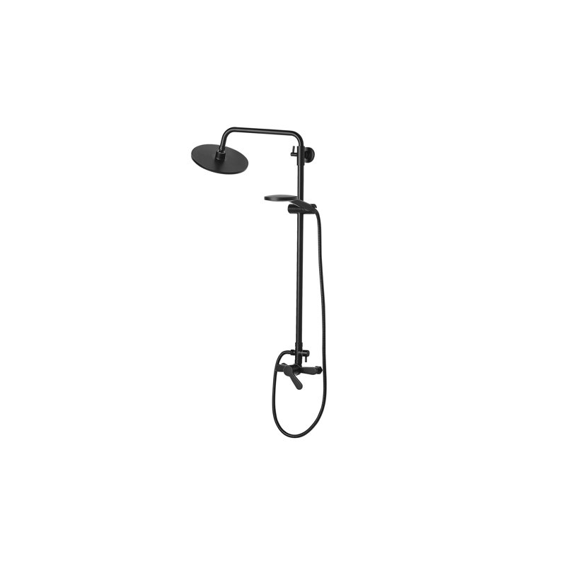 Almond Thermostatic Shower with Dual Head, Black