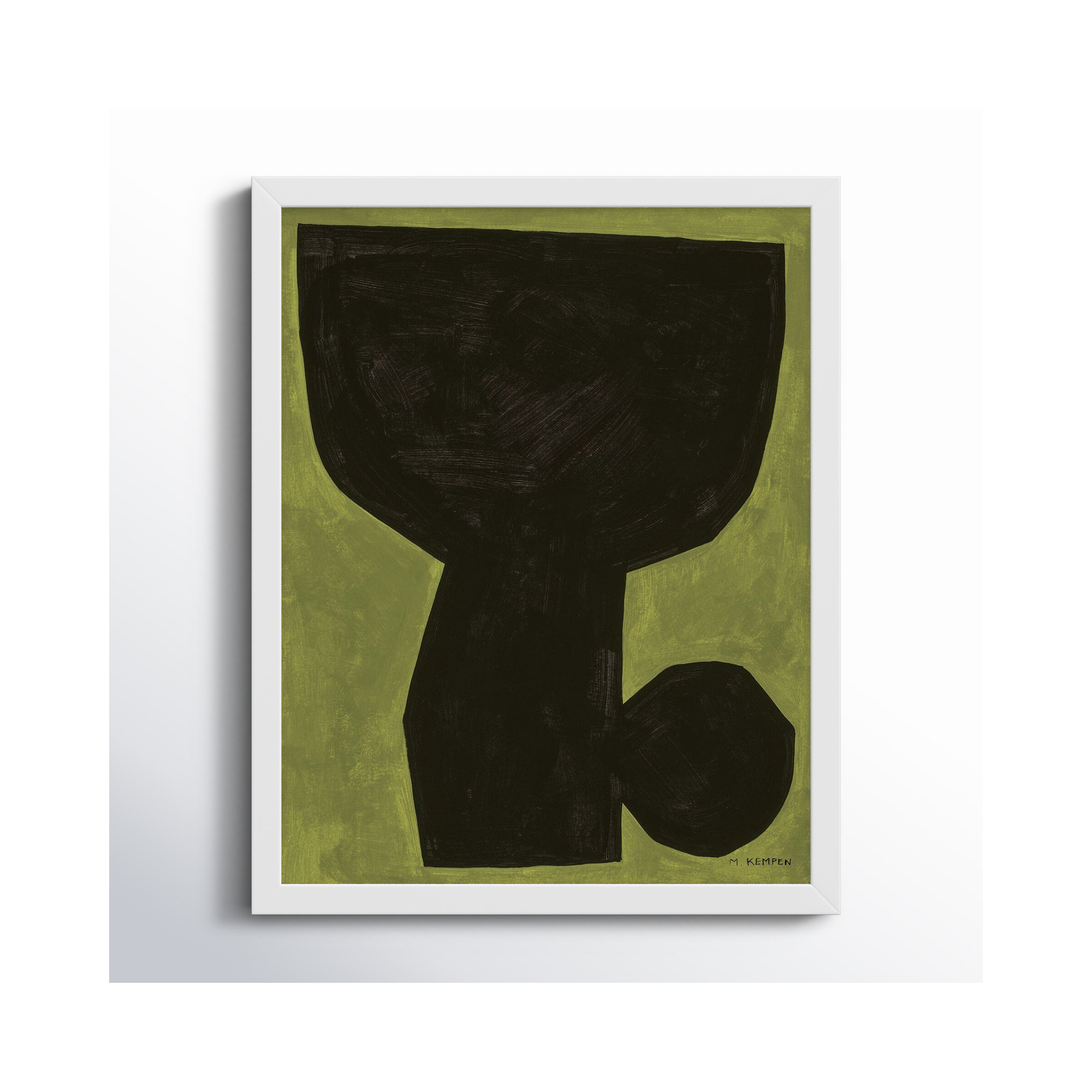 Module On Green 1 by Michael Kempen, White, 30" H x 24" W x 1.25" D