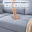 Canapé d'angle modulaire Aura 4 pièces en forme de L avec méridienne, ressorts noués à la main dans huit directions, housses de coussin lavables-938421470