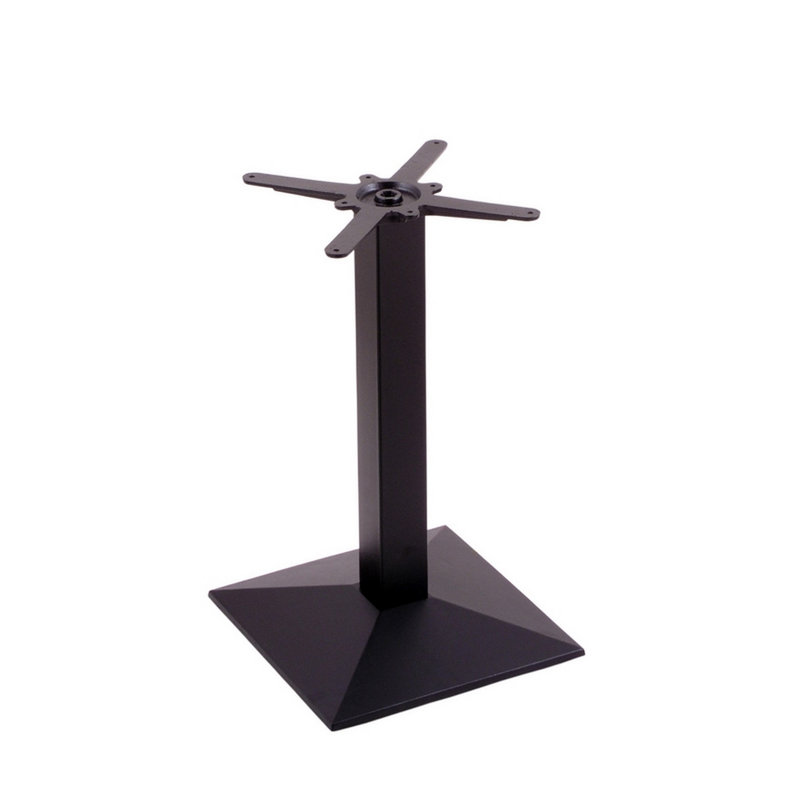 28 po de hauteur, base de table carrée, Noir froissé