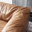 Causeuse coussin orange en cuir véritable-1837454956