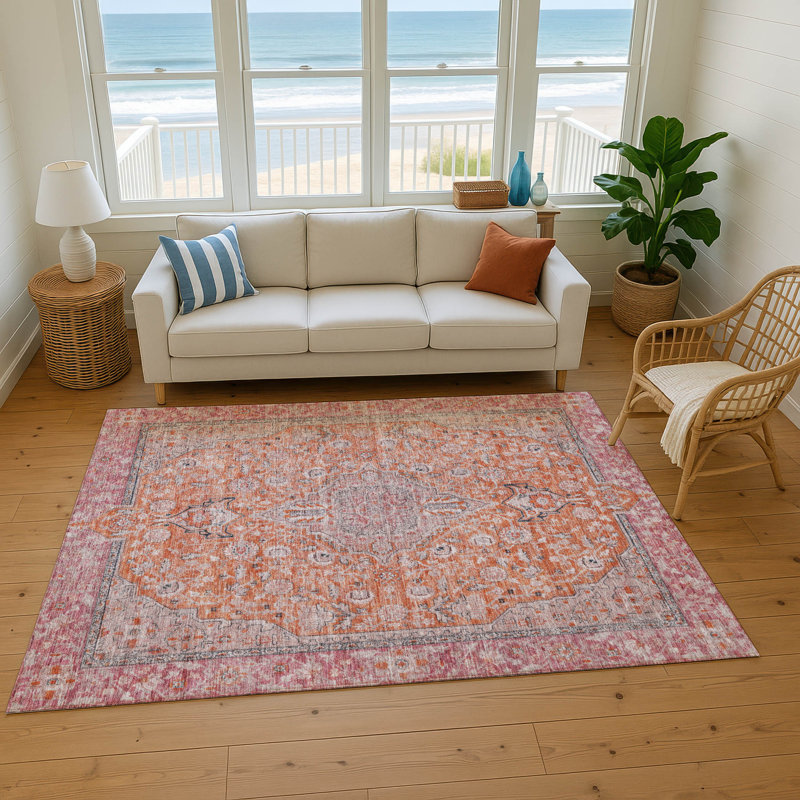 Premium Machine Washable Baford AMF1651 Global Rug, Rectangle 10' x 14'