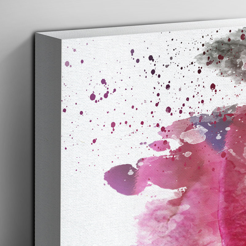 Flower Pink Rose - Wall Art, 35cm H x 50cm W, Wrapped Canvas