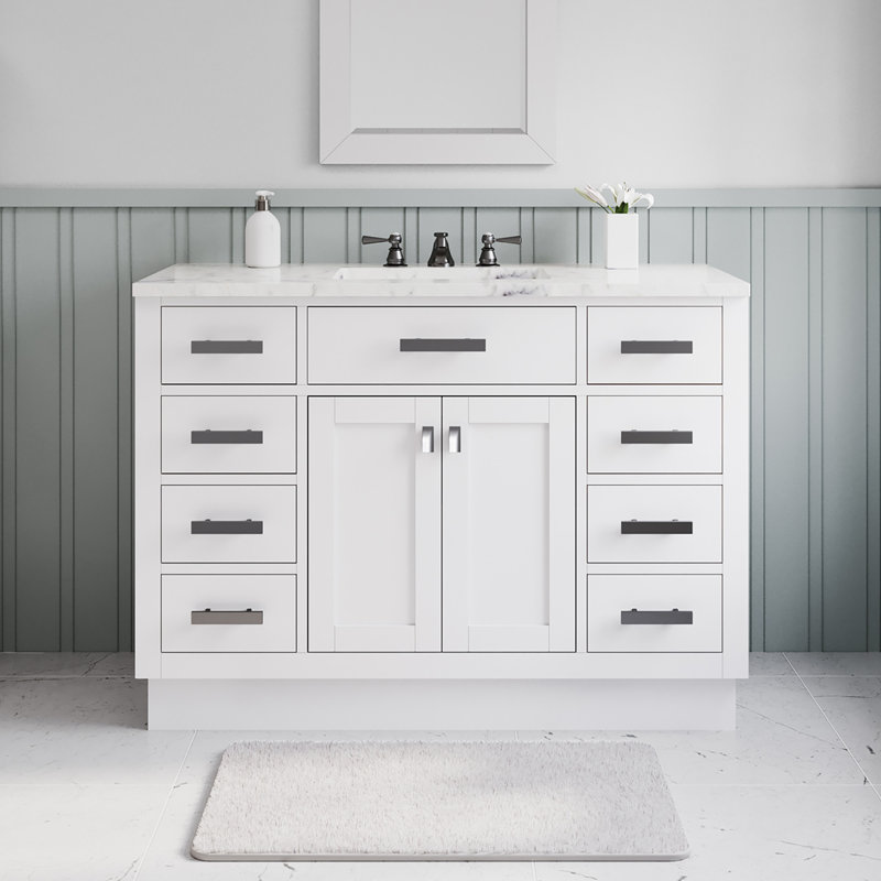 Darricka 30'' Single Bathroom Vanity with Marble Top