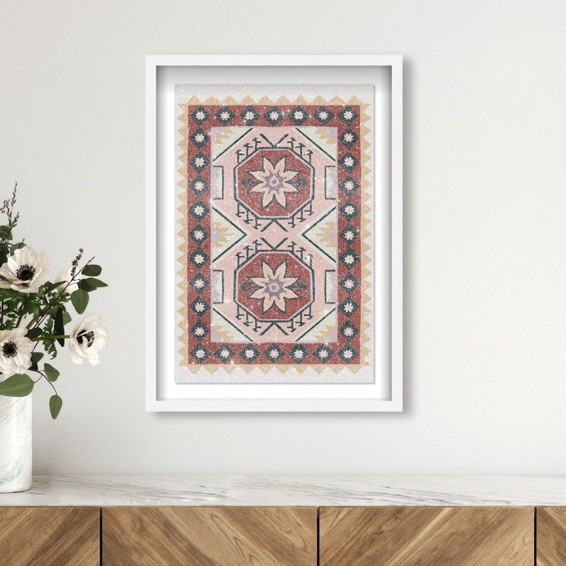 Daylight Damask Print by Oliver Gal, 46.5"H x 31.5"W, White Shadowbox