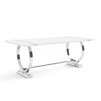 Rena Stainless Steel Trestle Dining Table