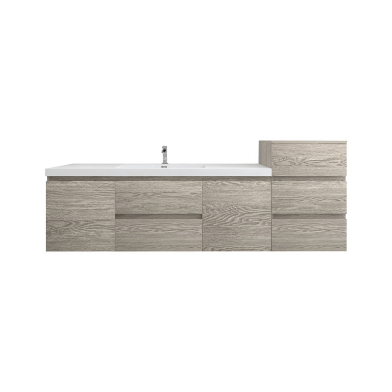 Moreno Bailey 67'' Single Bathroom Vanity with Acrylic Top, Teak Oak