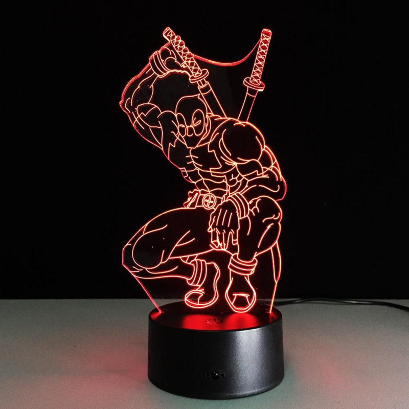 Hero Deadpool Illusion LED Lamp, 3D Light Experience