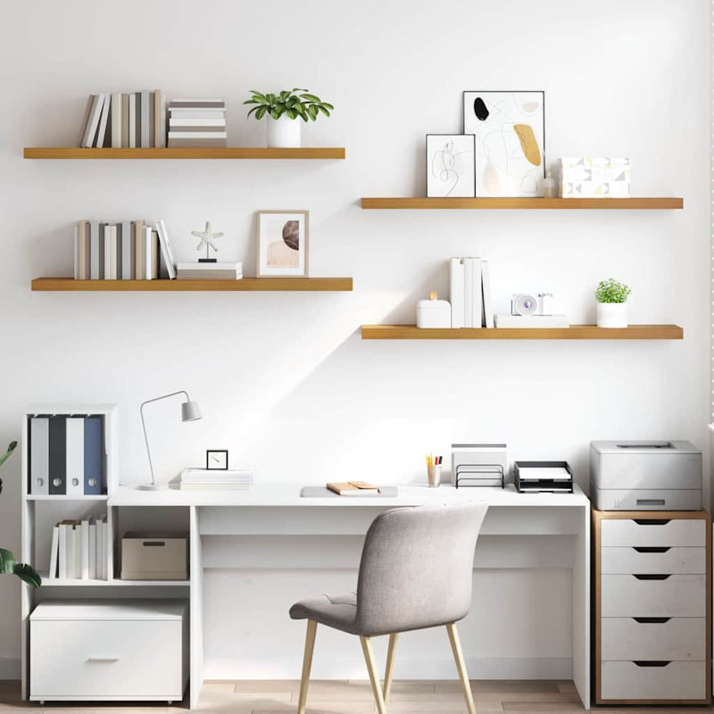 Floating Shelf, 4cm H x 120cm W x 23.5cm D, Beige