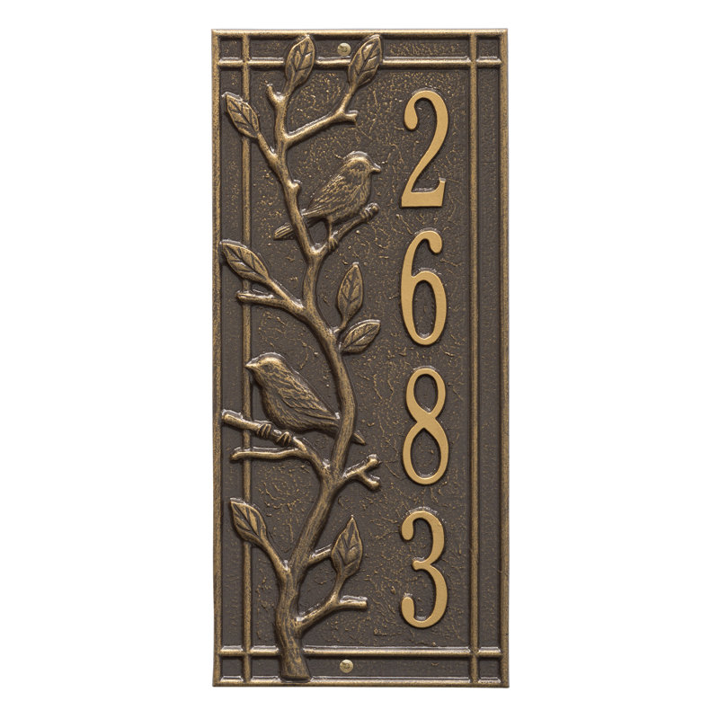 Woodridge Personalized Standard 1-Line Wall Address Plaque, Bronze/Gold, Yes