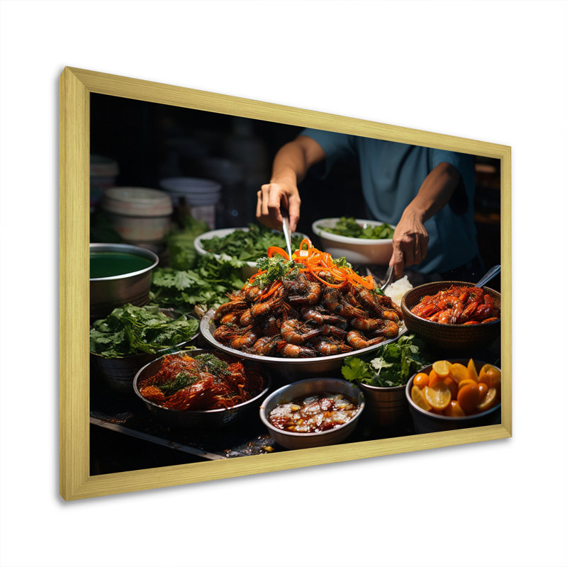«Vietnamese Street Food I», reproduction sur toile, H 30 po x l 40 po x P 1,5 po, Cadre photo doré simple