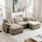 Oversized Modular Cushioned Sofa With Conversible Ottoman-115842505-106554204