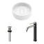 Lavabo de salle de bain vasque rond blanc mat Stone ™ avec robinet H 10 po L 15 po x l 15 po x H 5 po Bryant
