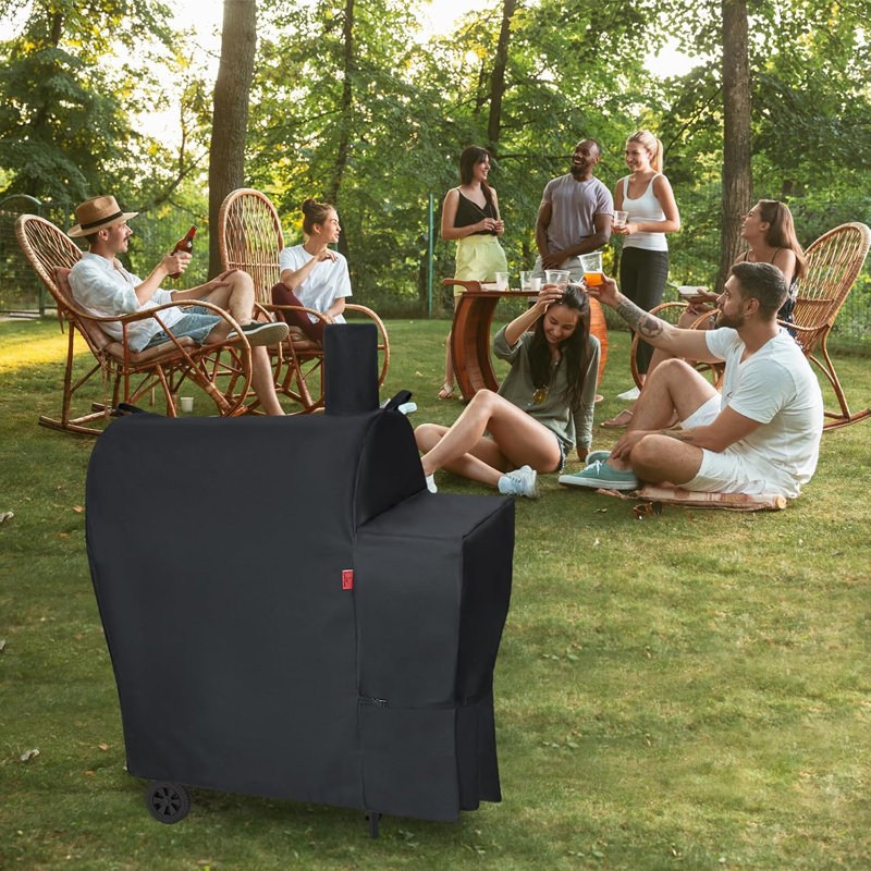 Outdoor Grill Cover Fits Royal Gourmet CC1830/CC1830V 30" Charcoal Grill, Waterproof 600D Heavy Duty Barrel Grill Cover, Fade Resistant & Rip-Proof BBQ Grill Covers For Weather Protection.
