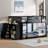 Low Bunk Bed with Storage Drawers and Shelves-738398857-738398862