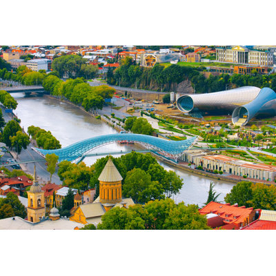 Bridge Of Peace In Tbilisi - Wrapped Canvas Print