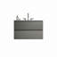 Meuble-lavabo mural gris de 30 po avec lavabo en céramique et trois trous de robinet, grand meuble-lavabo flottant de rangement pour salle de bain moderne, pré-assemblé