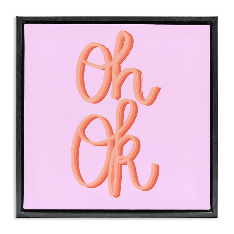 Oh Oh Script, Cadre flottant noir de jais, H 18 po x l 18 po