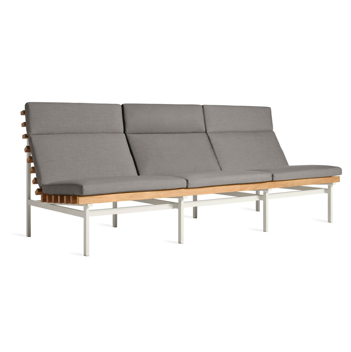Perch 88" Teak Patio Sofa, Toohey Charcoal, White