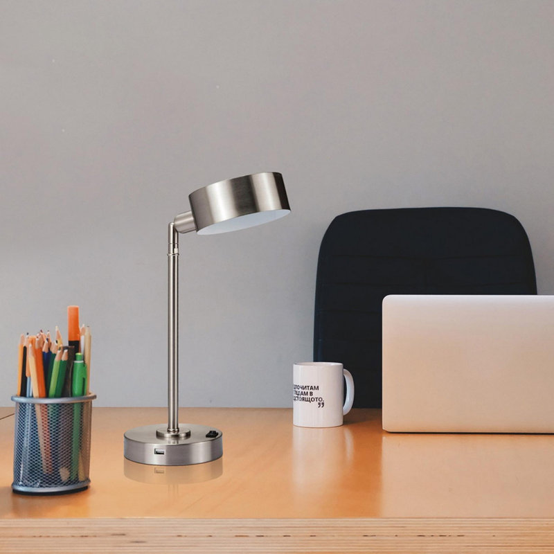 Bloomington 15" Desk "Cambert" LED Table Lamp with USB Port, No