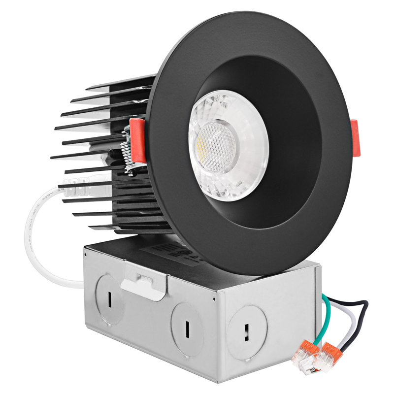3 luminaires encastrés, Noir