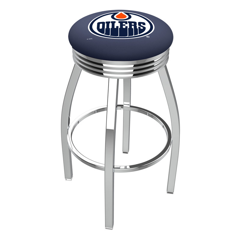 NHL Swivel Bar Stool, Edmonton Oilers, Counter Stool (25" Seat Height)
