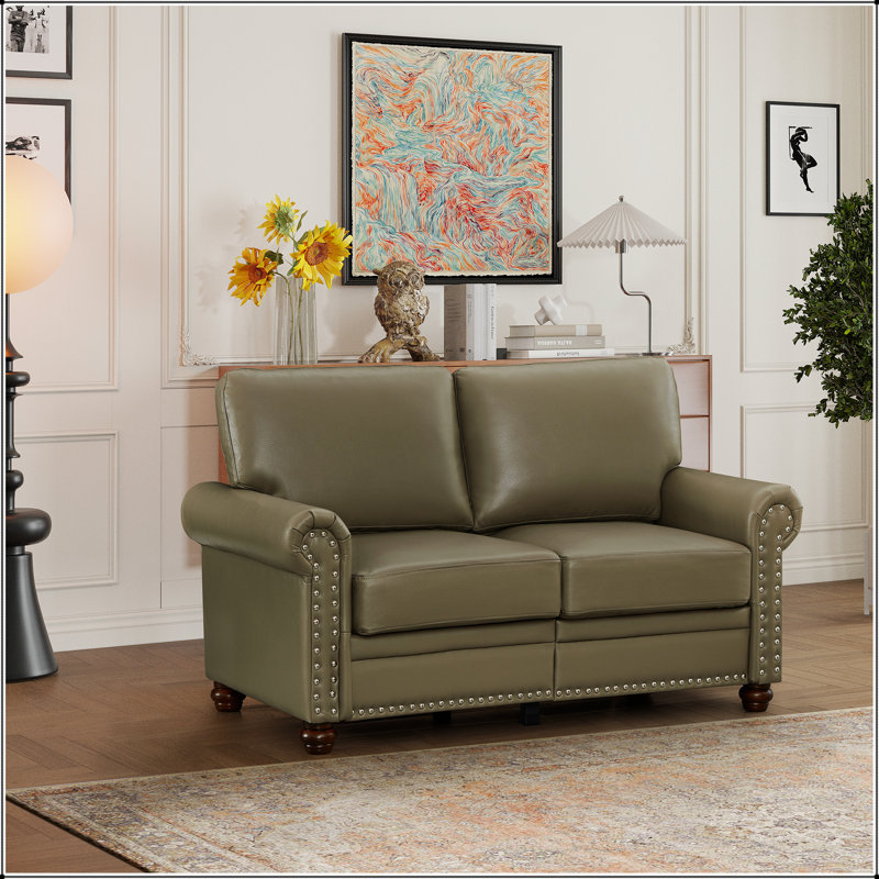Fauteuil de salon avec causeuse gris en similicuir