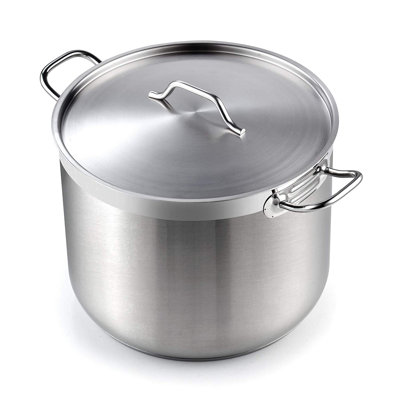 Marmites standard en acier inoxydable, couvercle de 30 pintes de qualité professionnelle avec couvercle Cooks, argent