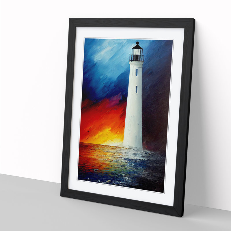Painted Lighthouse Vol.4 - Picture Frame Print, Black, 64cm H x 46cm W x 2cm D