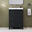 Petit ensemble de meuble-lavabo de style rétro avec lavabo en céramique 24 po x 18 po x 34 po, 2 portes à fermeture en douceur