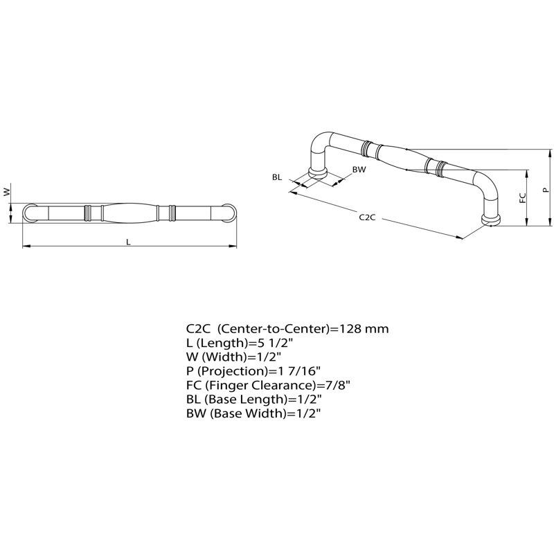 Barrell 5 1/16" Center Arch Pull Multipack, Champagne Bronze