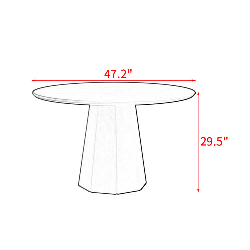 Table de salle à manger Canete, H 29,5 po x L 47,2 po x l 47,2 po