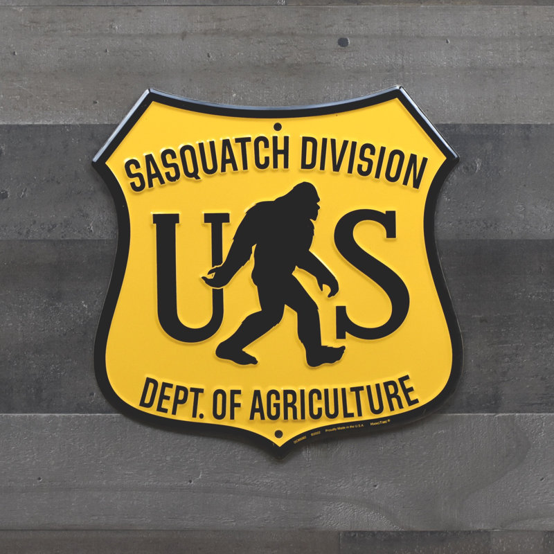 Sasquatch Division Bigfoot Metal Man Cave Mens Room Wall Sign Rustic Home Decor