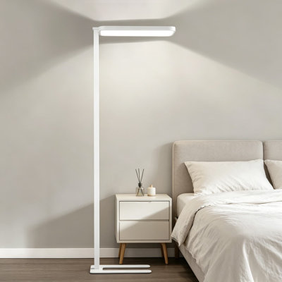 Lampe sur pied à spectre complet à DEL avec IRC 98 et gradation continue, lampe de lecture à lumière du jour naturelle 4000 K 4000 K, base en U robuste pour bureau à domicile, bureau et studio